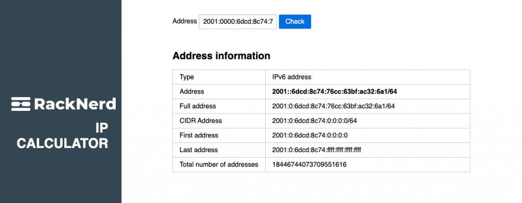 Racknerd Ipv4 Calculator And Ipv6 Calculator