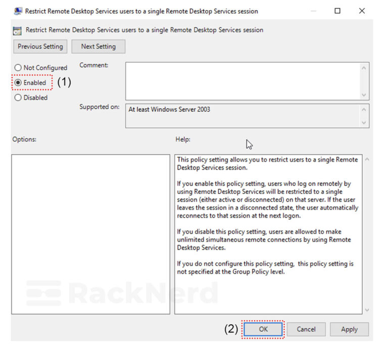 How to allow multiple RDP sessions at the same time? — RackNerd
