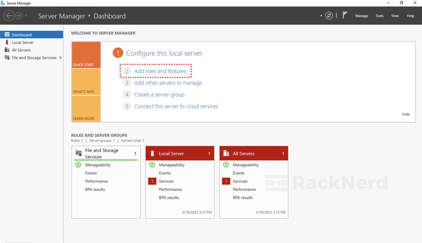 server manager add server role windows