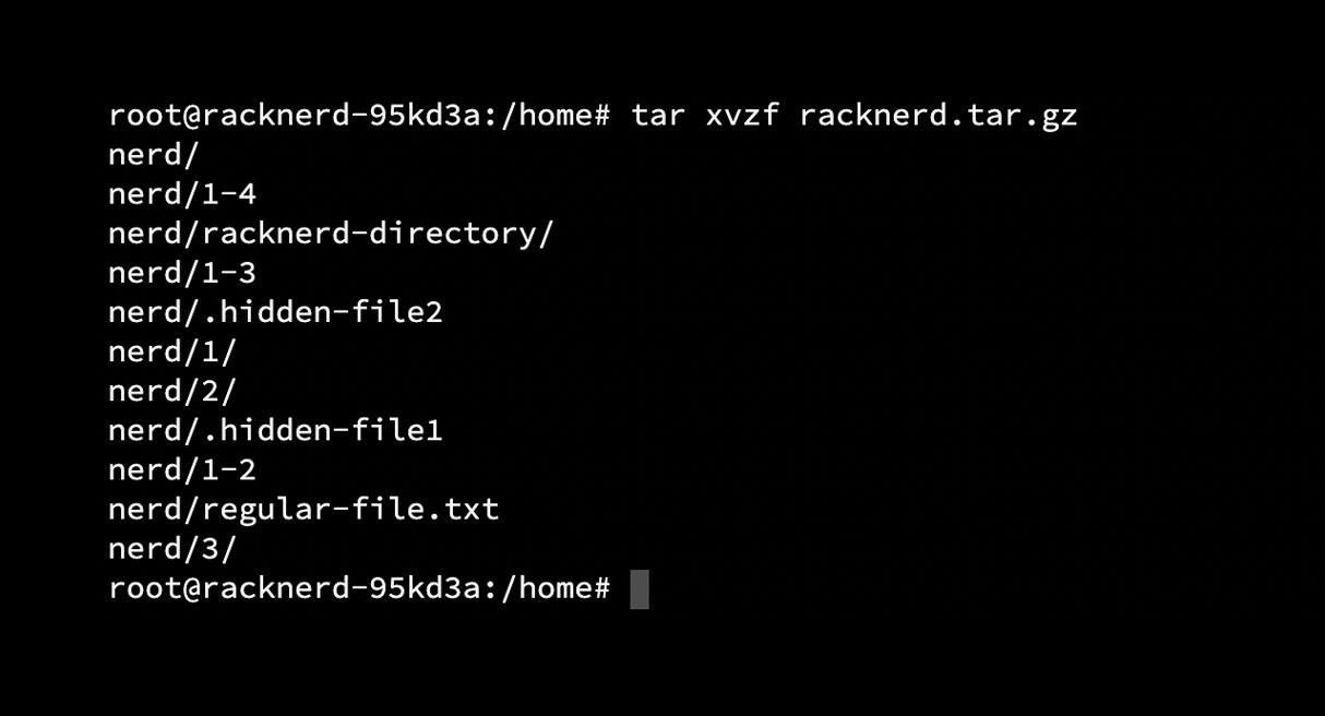 tar xzvf extract files