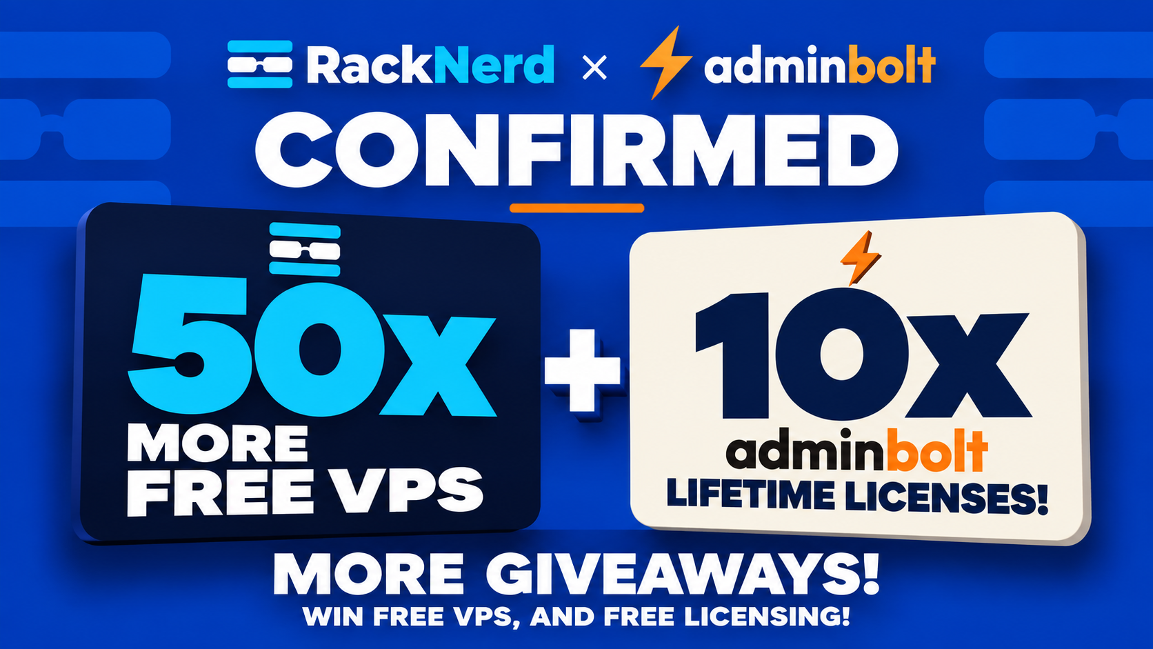 RackNerd & AdminBolt Giveaway Expansion Confirmed